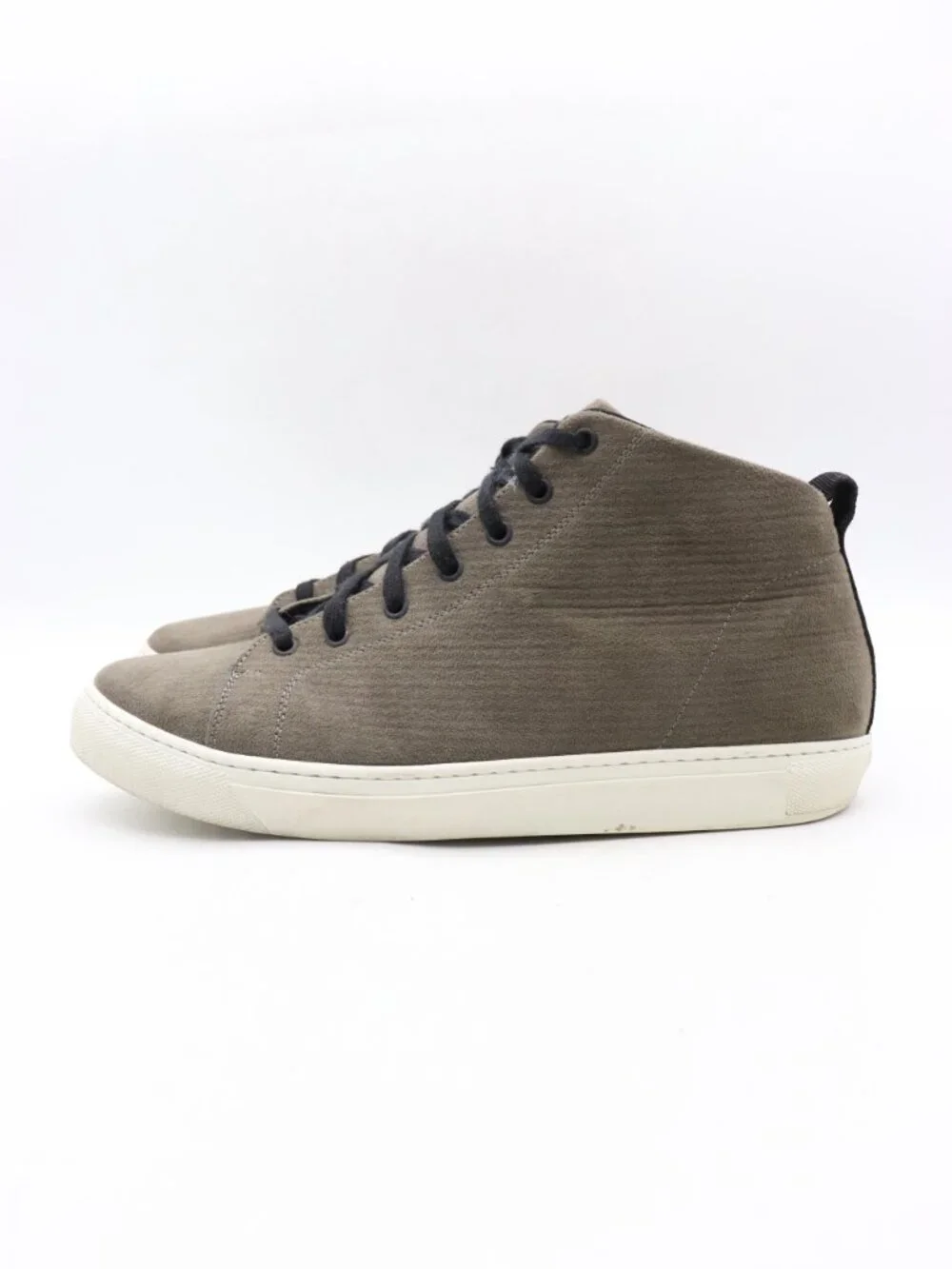 James Perse Men's Size 12 Sneakers Lace Up Gray Olive Green Suede Casual Shoes